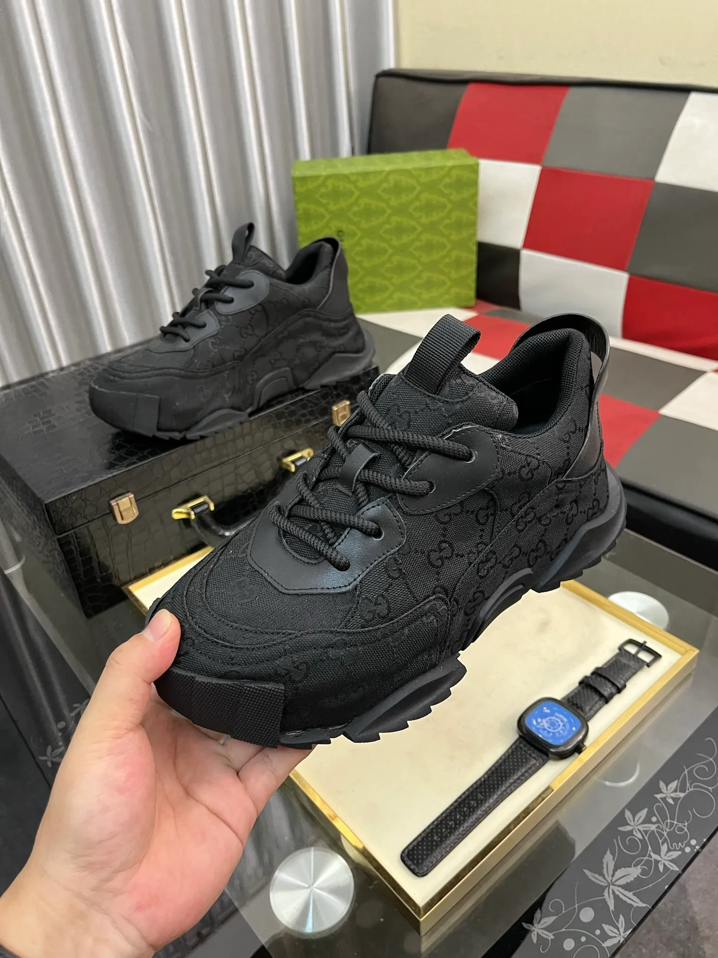 Men's shoes 💰600⌚️⌚️ (GUCCI-Gucci) luxury brand sports and casual shoes, imported original material, sheepskin lining, high-end and comfortable, original outsole is light and wear-resistant! Purely handmade, details determine quality! 38-444️⃣colors available